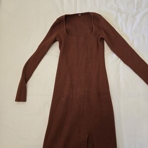 Amazon Essentials Long Sleeve Brown Dress